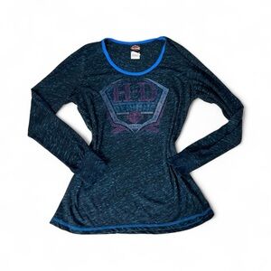 Harley-Davidson Blue Patterned Shirt